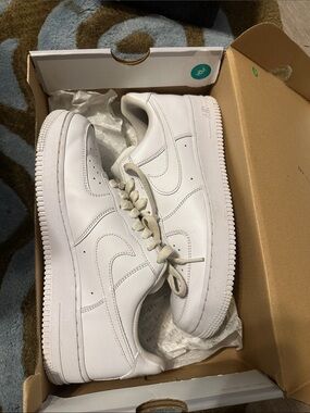 Nike White Air Force 1 Leather Men's Sneakers